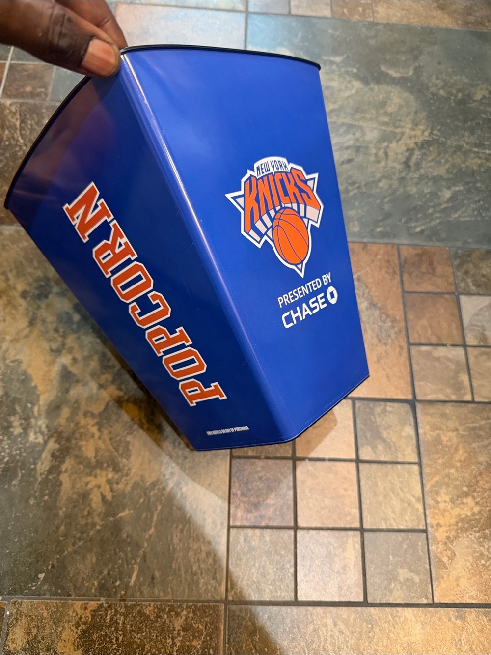 New York Knicks Blue Popcorn Tin Presented by Chase